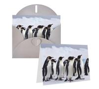 GDSHJKLW Carte de vœux vierge avec enveloppes 10,2 x 15,2 cm, motif pingouins de l'Antarctique, cartes de remerciement, cartes de notes, cartes toutes occasions, pour Noël, vacances, anniversaire