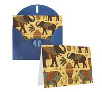 GDSHJKLW Carte de vœux vierge avec enveloppes Motif éléphant d'Afrique Bleu 10,2 x 15,2 cm Cartes de remerciement, cartes de notes, cartes toutes occasions pour Noël, vacances, anniversaire, remise de