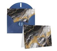 GDSHJKLW Carte de vœux vierge en marbre noir et blanc avec enveloppes 10,2 x 15,2 cm, cartes de remerciement, cartes de notes, cartes toutes occasions, cartes bleues pour Noël, vacances, anniversaire