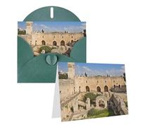 GDSHJKLW Carte de vœux vierge Israel At The Tower Of David avec enveloppes 10,2 x 15,2 cm, cartes de remerciement, cartes de notes, cartes toutes occasions, vert foncé pour Noël, vacances