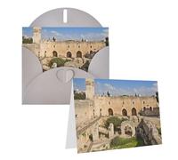 GDSHJKLW Carte de vœux vierge Israel At The Tower Of David avec enveloppes 10,2 x 15,2 cm, cartes de remerciement, cartes de notes, cartes toutes occasions, cartes grises pour Noël, vacances
