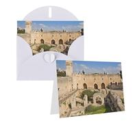 GDSHJKLW Carte de vœux vierge Israel At The Tower Of David avec enveloppes 10,2 x 15,2 cm, cartes de remerciement, cartes de notes, cartes toutes occasions, cartes blanches pour Noël, vacances