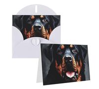 GDSHJKLW Cool Rottweiler Dog Art Carte de vœux vierge avec enveloppes 10,2 x 15,2 cm Cartes de remerciement, cartes de notes, cartes toutes occasions Blanc pour Noël, vacances, anniversaire, remise de