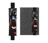 GDSHJKLW Cool Rottweiler Dog Art Porte-stylo avec bande élastique amovible en cuir PU Pochette pour journal journal crayons Fournitures de bureau Cadeau pour journaux à couverture rigide