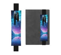 GDSHJKLW Cool Star River Porte-stylo avec bande élastique amovible en cuir PU pour stylo, journal, crayons, fournitures de bureau, cadeau pour journaux, cahiers, planificateurs