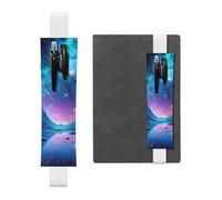 GDSHJKLW Cool Star River Porte-stylo avec bande élastique amovible en cuir PU pour stylo, journal, crayons, fournitures de bureau, cadeau pour journaux, cahiers, planificateurs