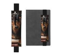 GDSHJKLW Étui à crayons amovible en cuir synthétique avec bande élastique en forme de teckel, pour stylos, fournitures de bureau, cadeau pour journaux, carnets, planificateurs, Noir , Taille unique