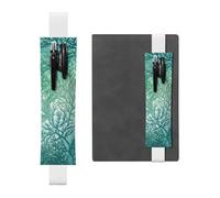 GDSHJKLW Étui à crayons en cuir synthétique amovible avec bande élastique en forme d'algues vertes et bleu marine