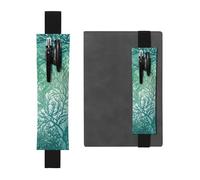 GDSHJKLW Étui à crayons en cuir synthétique amovible avec bande élastique en forme d'algues vertes et bleu marine