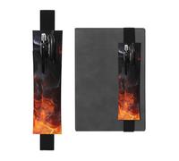 GDSHJKLW Étui à crayons en cuir synthétique amovible avec bande élastique en forme de flamme de feu fumé