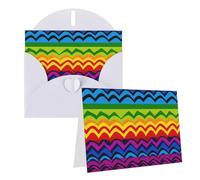 GDSHJKLW Gay Pride Carte de vœux vierge avec enveloppes 10,2 x 15,2 cm Motif arc-en-ciel Blanc Pour Noël, vacances, anniversaire, remise de diplôme