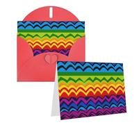 GDSHJKLW Gay Pride Carte de vœux vierge avec enveloppes 10,2 x 15,2 cm Motif arc-en-ciel Rouge Pour Noël, vacances, anniversaire, remise de diplôme