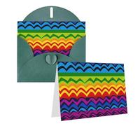 GDSHJKLW Gay Pride Carte de vœux vierge avec enveloppes 10,2 x 15,2 cm Motif arc-en-ciel Vert foncé Pour Noël, vacances, anniversaire, remise de diplôme