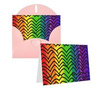 GDSHJKLW Gay Pride Carte de vœux vierge avec enveloppes Motif arc-en-ciel 10,2 x 15,2 cm Cartes de remerciement Cartes de notes pour toutes les occasions Rose pour Noël, vacances, anniversaire, remise