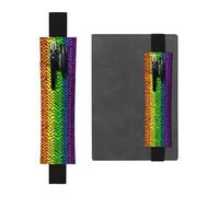GDSHJKLW Gay Pride Porte-stylo avec bande élastique en cuir synthétique amovible Motif arc-en-ciel