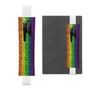 GDSHJKLW Gay Pride Porte-stylo avec bande élastique en cuir synthétique amovible Motif arc-en-ciel