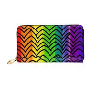 GDSHJKLW Gay Pride Portefeuille en cuir avec fermeture éclair autour de la pochette étanche pour cartes de crédit avec support de téléphone pour femme