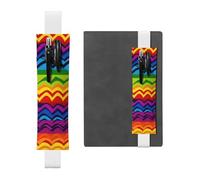 GDSHJKLW Gay Pride Rainbow Pattern 1 Porte-stylo avec bande élastique amovible en cuir PU Pochette pour stylo Journal Crayon Trousse Fournitures de bureau Cadeau pour journaux cahiers planificateurs