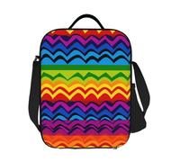 GDSHJKLW Gay Pride Sac à déjeuner isotherme réutilisable avec bandoulière réglable pour homme et femme Motif arc-en-ciel