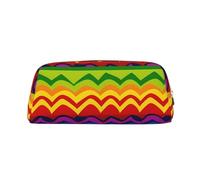 GDSHJKLW Gay Pride Trousse à crayons en cuir grande capacité avec fermeture éclair pour homme et femme Motif arc-en-ciel, Argenté, One Size