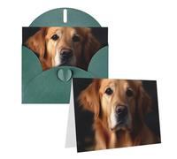 GDSHJKLW Golden Retriever Carte de vœux vierge avec enveloppes 10,2 x 15,2 cm, cartes de remerciement, cartes de notes, cartes de notes, cartes toutes occasions, cartes de Noël, vacances, anniversaire