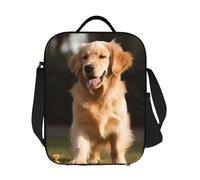 GDSHJKLW Golden Retriever Sac à déjeuner isotherme réutilisable pour homme et femme avec bandoulière réglable pour bureau, travail, voyage, pique-nique, camping