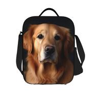 GDSHJKLW Golden Retriever Sac à déjeuner isotherme réutilisable pour homme et femme, sac fourre-tout isotherme réutilisable avec bandoulière réglable pour bureau, travail, voyage, pique-nique, camping