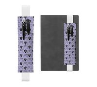 GDSHJKLW Haunted Mansion Porte-stylo avec bande élastique amovible en cuir synthétique pour journaux, carnets, planificateurs