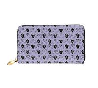 GDSHJKLW Haunted Mansion Portefeuille en cuir avec fermeture éclair sur le pourtour pour femme Porte-cartes de crédit étanche avec support pour téléphone portable Porte-monnaie de voyage pour femme