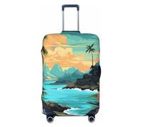 GDSHJKLW Hello Hawaii Housse de protection pour valise de voyage lavable élastique anti-rayures pour valise de voyage de 45,7 à 81,3 cm, noir, M, Noir , M
