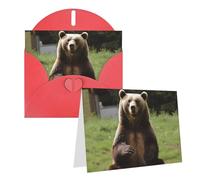 GDSHJKLW Hi Bear Carte de vœux vierge avec enveloppes 10,2 x 15,2 cm, cartes de remerciement, cartes de notes, cartes toutes occasions, rouge pour Noël, vacances, anniversaire, remise de diplôme