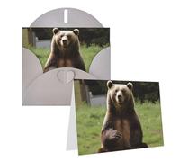 GDSHJKLW Hi Bear Carte de vœux vierge avec enveloppes 10,2 x 15,2 cm, cartes de remerciement, cartes de notes, cartes de toutes occasions, pour Noël, vacances, anniversaire, remise de diplôme