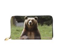 GDSHJKLW Hi Bear Portefeuille en cuir avec fermeture éclair sur le pourtour pour femme Porte-cartes de crédit avec support pour téléphone portable