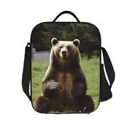 GDSHJKLW Hi Bear Sac à déjeuner isotherme réutilisable pour homme et femme avec bandoulière réglable pour bureau, travail, voyage, pique-nique, camping