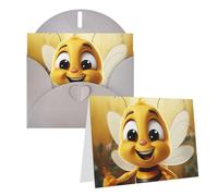GDSHJKLW Honey Bee Carte de vœux vierge avec enveloppes 10,2 x 15,2 cm, cartes de remerciement, cartes de notes, cartes toutes occasions, cartes grises pour Noël, vacances, anniversaire, remise de