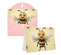 GDSHJKLW Honey Bee Carte de vœux vierge avec enveloppes 10,2 x 15,2 cm, cartes de remerciement, cartes de notes, cartes toutes occasions, cartes pour Noël, vacances, anniversaire, remise de diplôme
