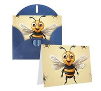 GDSHJKLW Honey Bee Carte de vœux vierge avec enveloppes 10,2 x 15,2 cm, cartes de remerciement, cartes de notes, cartes toutes occasions pour Noël, vacances, anniversaire, remise de diplôme