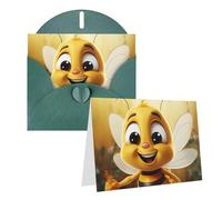 GDSHJKLW Honey Bee Carte de vœux vierge avec enveloppes 10,2 x 15,2 cm, cartes de remerciement, cartes de notes, cartes toutes occasions Vert foncé pour Noël, vacances, anniversaire, remise de diplôme
