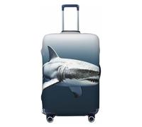 GDSHJKLW Housse de bagage de voyage 3D en forme de requin - Lavable et élastique - Anti-rayures - Taille XL - Convient aux valises de 45,7 à 81,3 cm - Noir, XL, Noir , XL