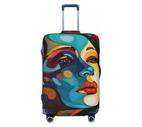 GDSHJKLW Housse de bagage de voyage motif visage de femme abstrait coloré lavable élastique housse de valise anti-rayures housse de bagage de voyage housse de bagage housse pour valise de 45,7 à 81,3