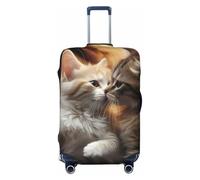 GDSHJKLW Housse de bagage motif chat - Lavable - Élastique - Anti-rayures - Compatible avec les valises de 45,7 à 81,3 cm, Noir , s