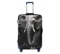 GDSHJKLW Housse de protection pour bagage de voyage 3D motif éléphant gris, lavable, élastique, anti-rayures, pour petite valise de voyage de 45,7 à 81,3 cm, noir, S, Noir , S