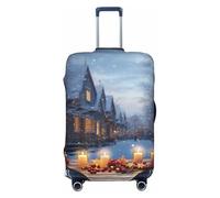 GDSHJKLW Housse de protection pour bagages de voyage - Atmosphère de Noël - Lavable - Élastique - Anti-rayures - Grande valise de voyage - Convient aux valises de 45,7 à 81,3 cm - Noir, Noir, L