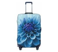 GDSHJKLW Housse de protection pour valise de voyage avec motif fleur de dahlia bleue - Lavable et élastique - Anti-rayures - Convient aux valises de 45,7 à 81,3 cm, Noir , XL