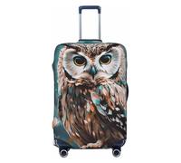 GDSHJKLW Housse de protection pour valise de voyage avec motif hibou mignon - Lavable - Élastique - Anti-rayures - Convient aux valises de 45,7 à 81,3 cm, Noir , L
