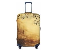 GDSHJKLW Housse de protection pour valise de voyage avec partition de musique, lavable, élastique, anti-rayures, convient aux valises de 45,7 à 81,3 cm, Noir , S