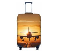 GDSHJKLW Housse de protection pour valise de voyage en avion au coucher du soleil - Lavable - Élastique - Anti-rayures - Convient aux valises de 45,7 à 81,3 cm, Noir , M