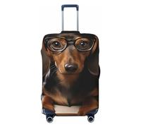GDSHJKLW Housse de protection pour valise de voyage en forme de teckel, lavable, élastique, anti-rayures, convient aux valises de 45,7 à 81,3 cm, Noir , XL