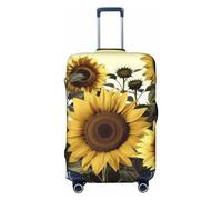 GDSHJKLW Housse de protection pour valise de voyage jaune tournesol floral lavable élastique grande housse de valise de voyage pour valise de 45,7 à 81,3 cm, noir, L, Noir , L