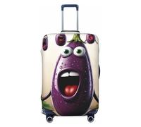 GDSHJKLW Housse de protection pour valise de voyage motif aubergine - Lavable - Élastique - Anti-rayures - Convient aux valises de 45,7 à 81,3 cm, Noir , XL